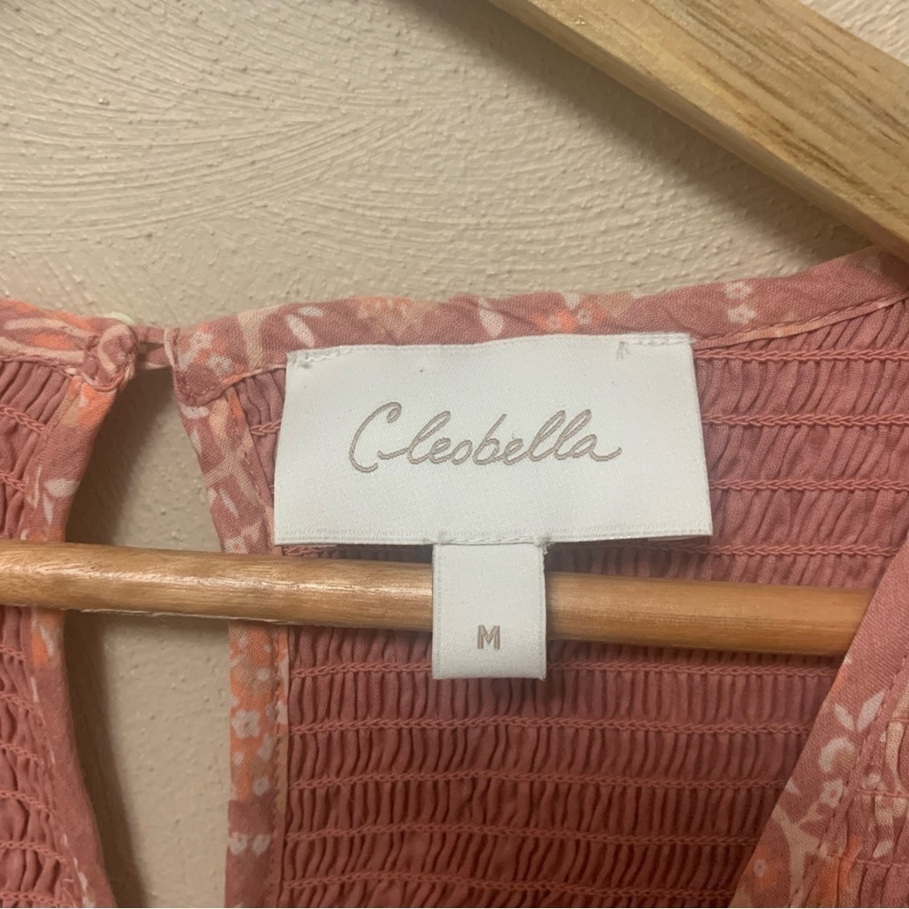 Cleobella Rita Ankle Dress Pink Tan Size Medium - Picture 4 of 10